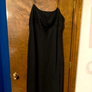 Sleeveless long black dress